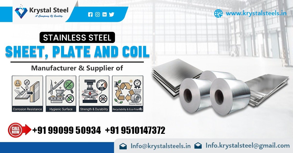 Stainless Steel Sheets, Coils & Plates Manufacture India | Krystal Steel