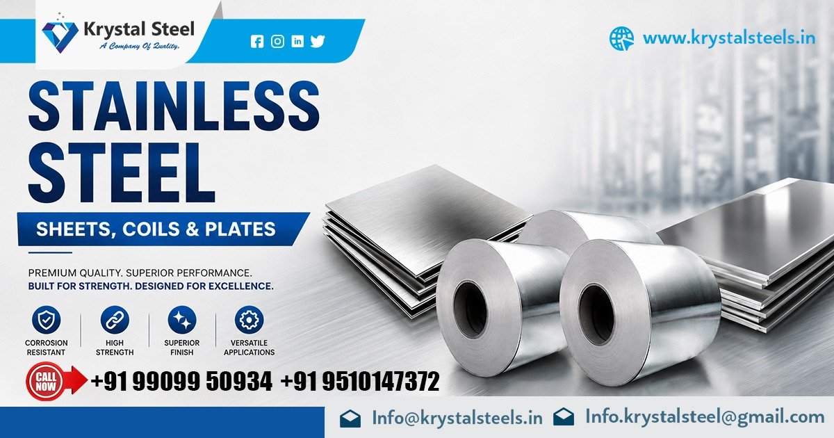 Stainless Steel Sheets, Coils And Plates Supplier In Telangana | Krystal Steel
