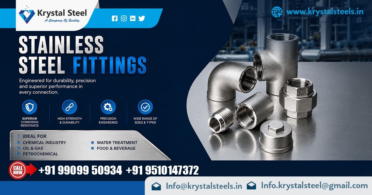 Stainless Steel Fittings Manufacturer in Gujarat | Krystal Steels